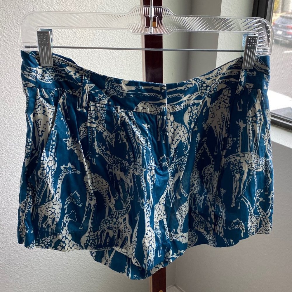 Anthropologie Silk Giraffe Print Shorts